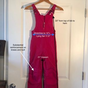 Lands’ End Overalls ski pants snow bib girls 7